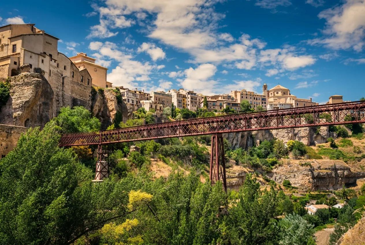 Las casas colgadas de Cuenca y el puente de San Pablo sobre la hoz